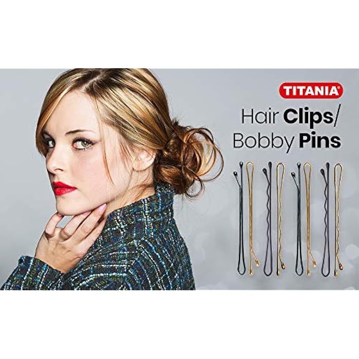 Titania Waveless Hair Clips, Black, 30 Count - Heavy Duty & Non Ridge Easy Open Bobby Pins w/Strong Grip For Buns & Styling Thick Long Natural & Wigs - Extra Hold Salon Hairpins For Kids & Women - Image 2